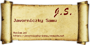 Javorniczky Samu névjegykártya